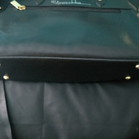 Anuschka Black Leather Leopard Floral Print Hand Painted Bag Satchel Artwork - Picture 11 of 13